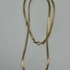 Vintage 24” Necklace Gold Toned Herringbone Chain Used